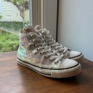 Iridescent Women's Blue (Wmns) Chuck Taylor All Star High 'Mini Sequins